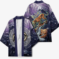 Pakhet Panther Kimono with Cosmic Feline Eye on Starry Night River
