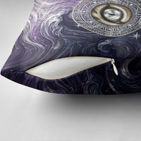 Pakhet Panther Pillow Cover with Cosmic Feline Eye on Starry Night River