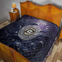 Pakhet Panther Quilt with Cosmic Feline Eye on Starry Night River