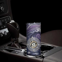 Pakhet Panther Skinny Tumbler with Cosmic Feline Eye on Starry Night River