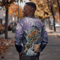 Pakhet Panther Sweatshirt with Cosmic Feline Eye on Starry Night River