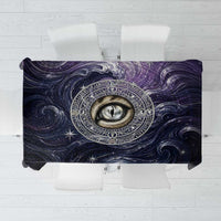 Pakhet Panther Tablecloth with Cosmic Feline Eye on Starry Night River