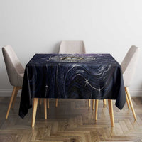 Pakhet Panther Tablecloth with Cosmic Feline Eye on Starry Night River