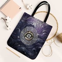 Pakhet Panther Tote Bag with Cosmic Feline Eye on Starry Night River