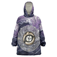 Pakhet Panther Wearable Blanket Hoodie with Cosmic Feline Eye on Starry Night River