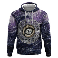 Pakhet Panther Zip Hoodie with Cosmic Feline Eye on Starry Night River