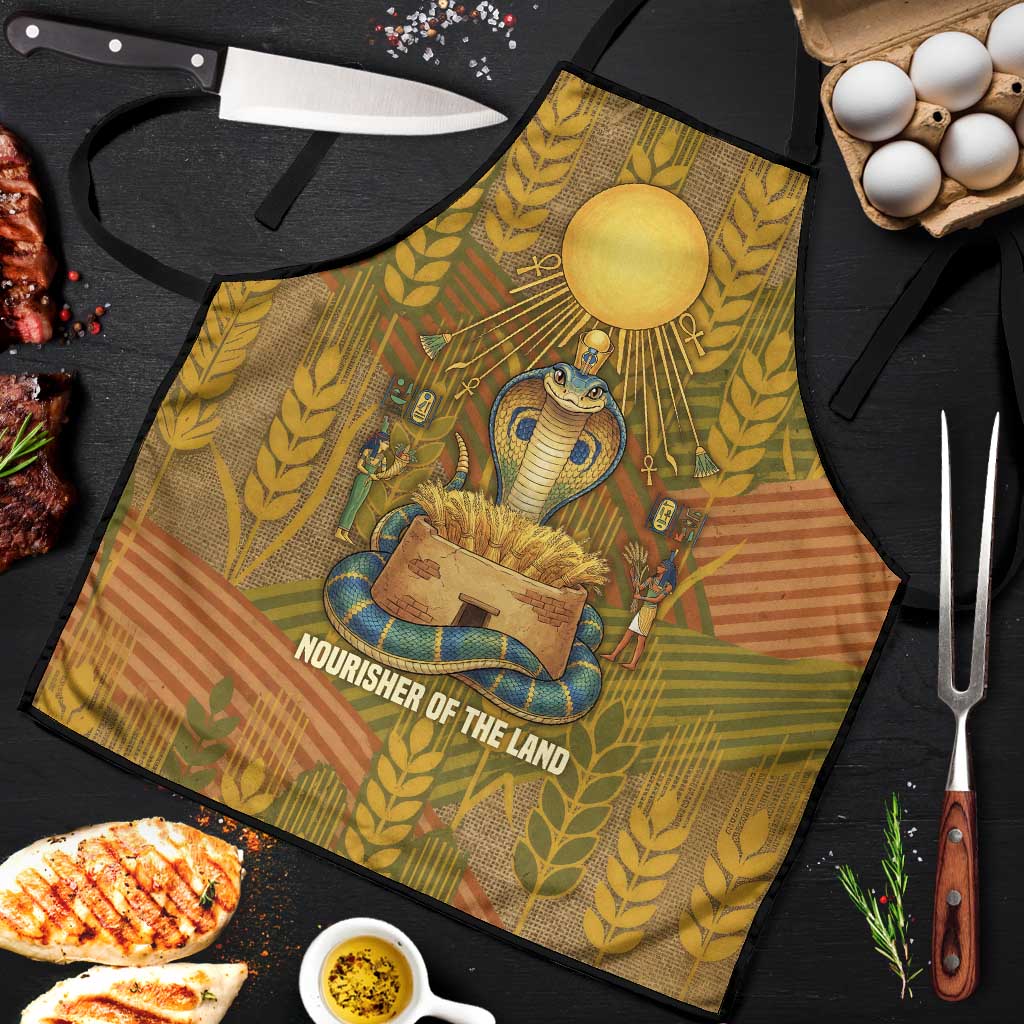 Renenutet  Golden Cobra Apron with Wheat Motif in Egyptian Agricultural Theme