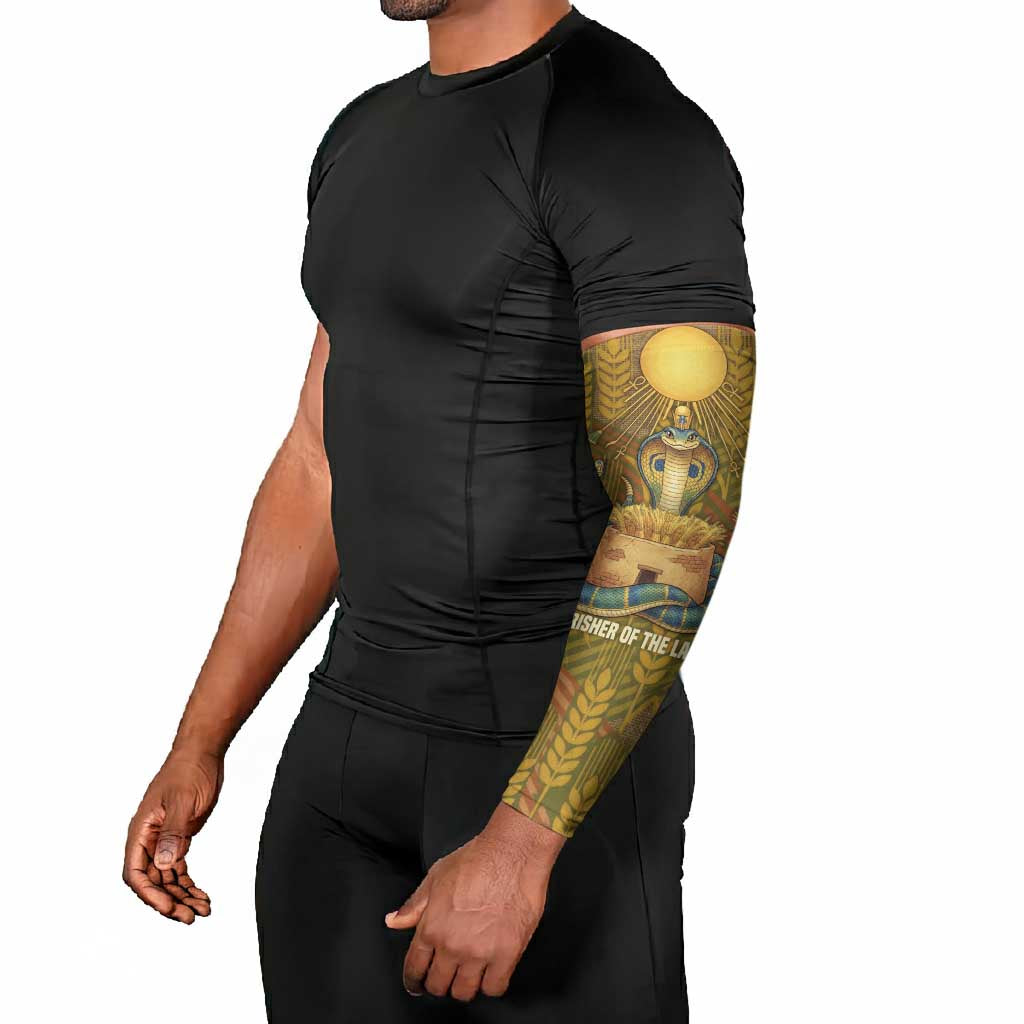 Renenutet  Golden Cobra Arm Sleeves with Wheat Motif in Egyptian Agricultural Theme