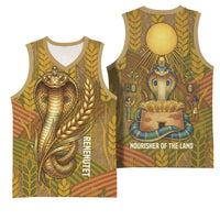 Renenutet  Golden Cobra Basketball Jersey with Wheat Motif in Egyptian Agricultural Theme