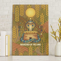 Renenutet  Golden Cobra Canvas Wall Art with Wheat Motif in Egyptian Agricultural Theme