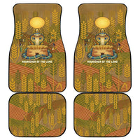 Renenutet  Golden Cobra Car Mats with Wheat Motif in Egyptian Agricultural Theme