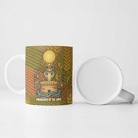 Renenutet  Golden Cobra Ceramic Mug with Wheat Motif in Egyptian Agricultural Theme