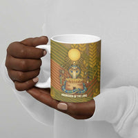 Renenutet  Golden Cobra Ceramic Mug with Wheat Motif in Egyptian Agricultural Theme