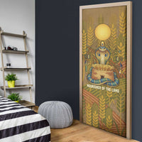 Renenutet  Golden Cobra Door Cover with Wheat Motif in Egyptian Agricultural Theme