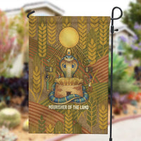 Renenutet  Golden Cobra Garden Flag with Wheat Motif in Egyptian Agricultural Theme