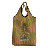 Renenutet  Golden Cobra Grocery Bag with Wheat Motif in Egyptian Agricultural Theme