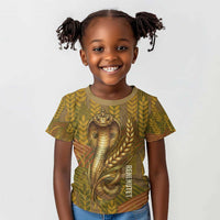 Renenutet  Golden Cobra Kid T shirt with Wheat Motif in Egyptian Agricultural Theme