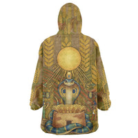 Renenutet  Golden Cobra Kid Wearable Blanket Hoodie with Wheat Motif in Egyptian Agricultural Theme