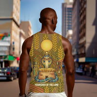 Renenutet  Golden Cobra Men Tank Top with Wheat Motif in Egyptian Agricultural Theme