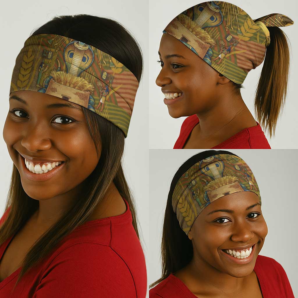 Renenutet  Golden Cobra Neck Gaiter with Wheat Motif in Egyptian Agricultural Theme
