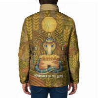 Renenutet  Golden Cobra Padded Jacket with Wheat Motif in Egyptian Agricultural Theme