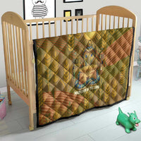 Renenutet  Golden Cobra Quilt with Wheat Motif in Egyptian Agricultural Theme