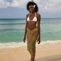 Renenutet  Golden Cobra Sarong with Wheat Motif in Egyptian Agricultural Theme