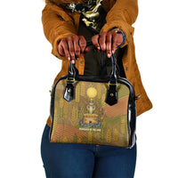 Renenutet  Golden Cobra Shoulder Handbag with Wheat Motif in Egyptian Agricultural Theme