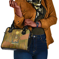Renenutet  Golden Cobra Shoulder Handbag with Wheat Motif in Egyptian Agricultural Theme