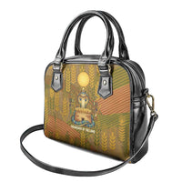 Renenutet  Golden Cobra Shoulder Handbag with Wheat Motif in Egyptian Agricultural Theme