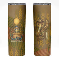 Renenutet  Golden Cobra Skinny Tumbler with Wheat Motif in Egyptian Agricultural Theme