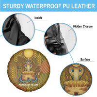 Renenutet  Golden Cobra Spare Tire Cover with Wheat Motif in Egyptian Agricultural Theme