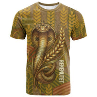 Renenutet  Golden Cobra T shirt with Wheat Motif in Egyptian Agricultural Theme