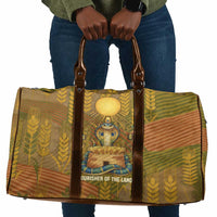Renenutet  Golden Cobra Travel Bag with Wheat Motif in Egyptian Agricultural Theme