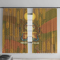 Renenutet  Golden Cobra Window Curtain with Wheat Motif in Egyptian Agricultural Theme
