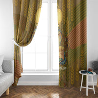 Renenutet  Golden Cobra Window Curtain with Wheat Motif in Egyptian Agricultural Theme
