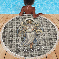 Renenutet Beach Blanket with Bread Ring and Eye of Horus in Egyptian Nourishment