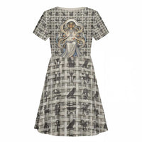 Renenutet Kid Short Sleeve Dress with Bread Ring and Eye of Horus in Egyptian Nourishment