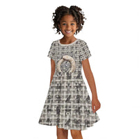 Renenutet Kid Short Sleeve Dress with Bread Ring and Eye of Horus in Egyptian Nourishment
