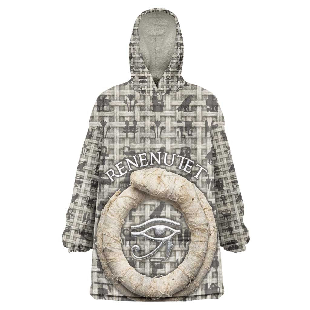 Renenutet Kid Wearable Blanket Hoodie with Bread Ring and Eye of Horus in Egyptian Nourishment