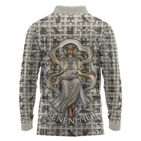 Renenutet Long Sleeve Polo Shirt with Bread Ring and Eye of Horus in Egyptian Nourishment