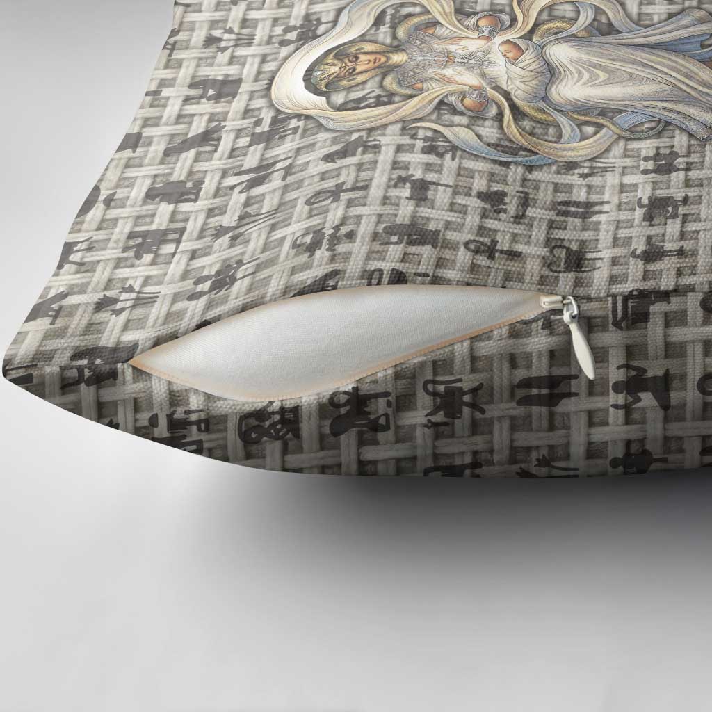 Renenutet Pillow Cover with Bread Ring and Eye of Horus in Egyptian Nourishment