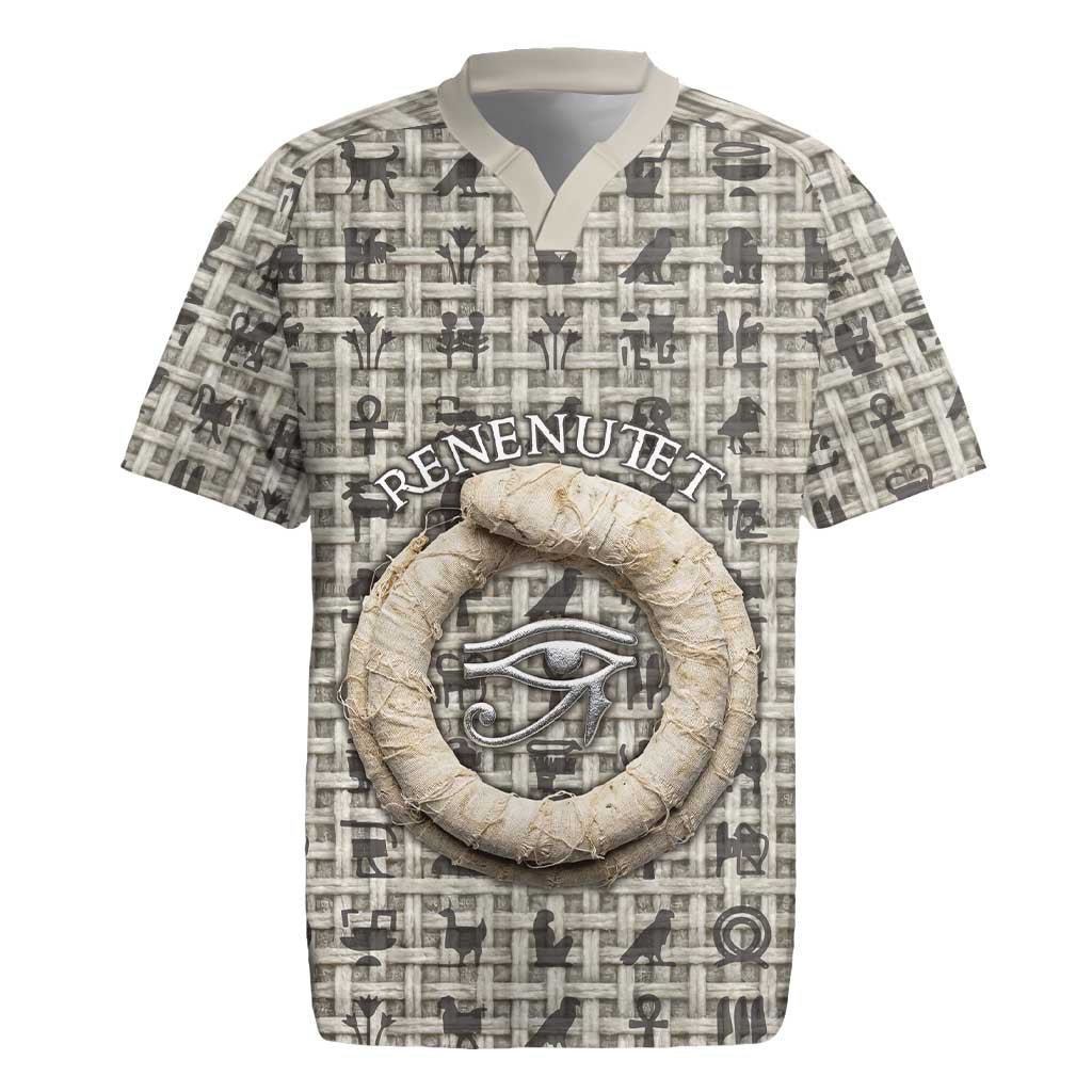 Renenutet Rugby Jersey with Bread Ring and Eye of Horus in Egyptian Nourishment