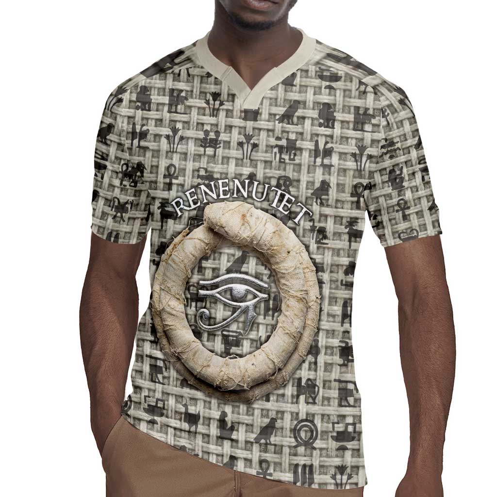 Renenutet Rugby Jersey with Bread Ring and Eye of Horus in Egyptian Nourishment