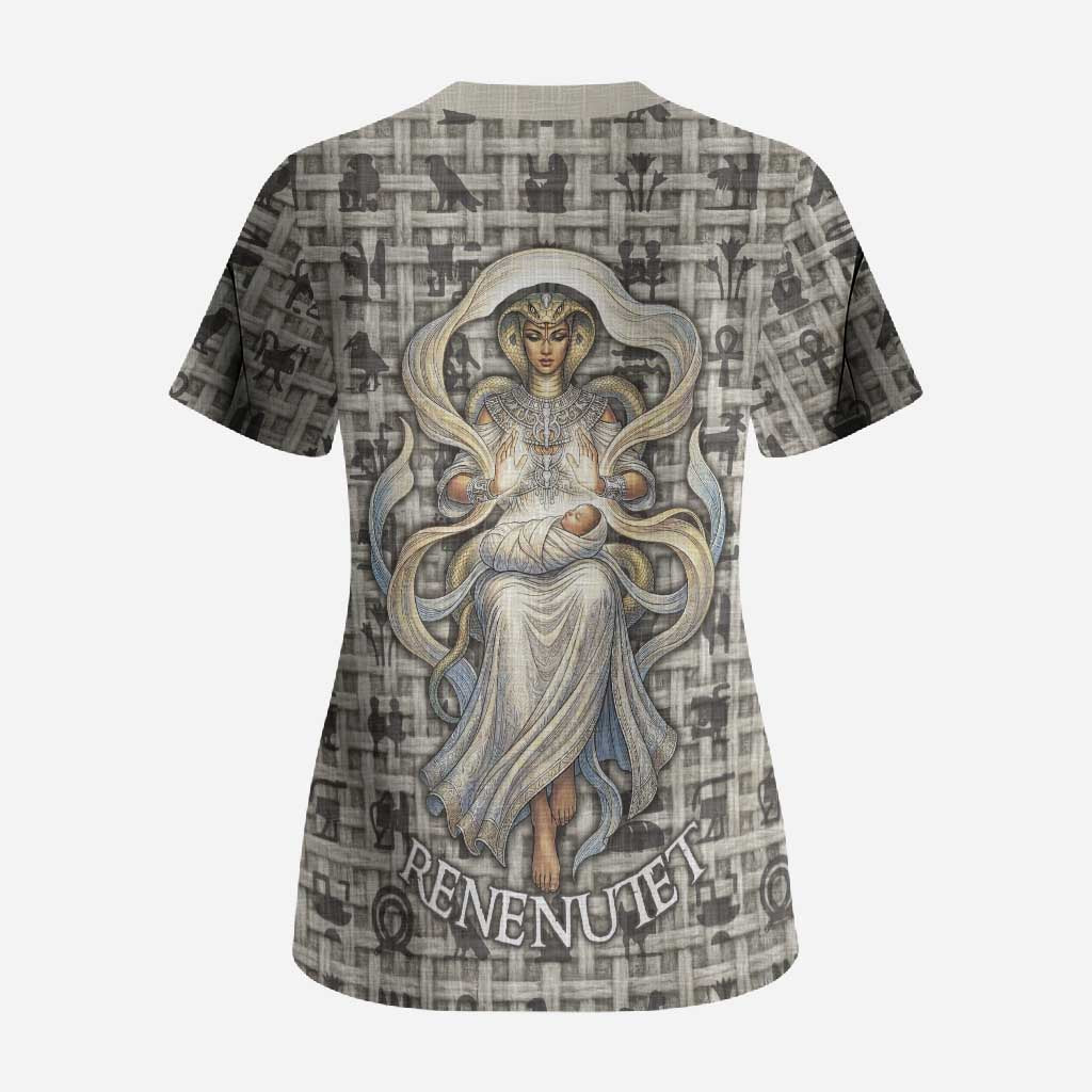 Renenutet Scrub Top with Bread Ring and Eye of Horus in Egyptian Nourishment