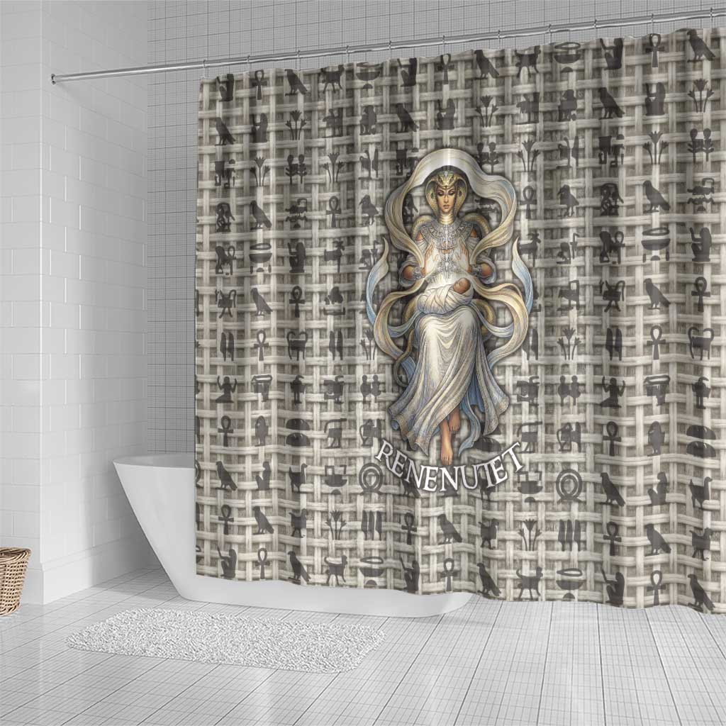 Renenutet Shower Curtain with Bread Ring and Eye of Horus in Egyptian Nourishment