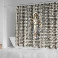 Renenutet Shower Curtain with Bread Ring and Eye of Horus in Egyptian Nourishment