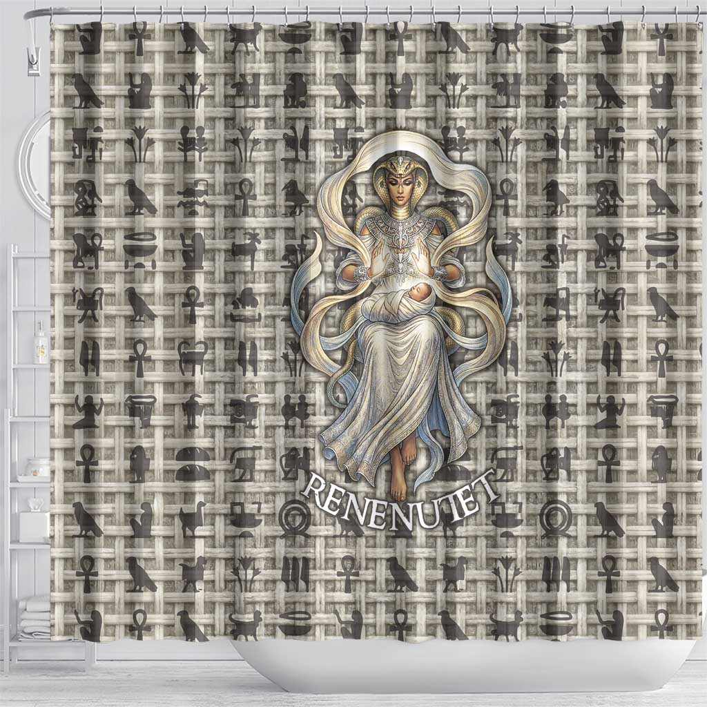 Renenutet Shower Curtain with Bread Ring and Eye of Horus in Egyptian Nourishment