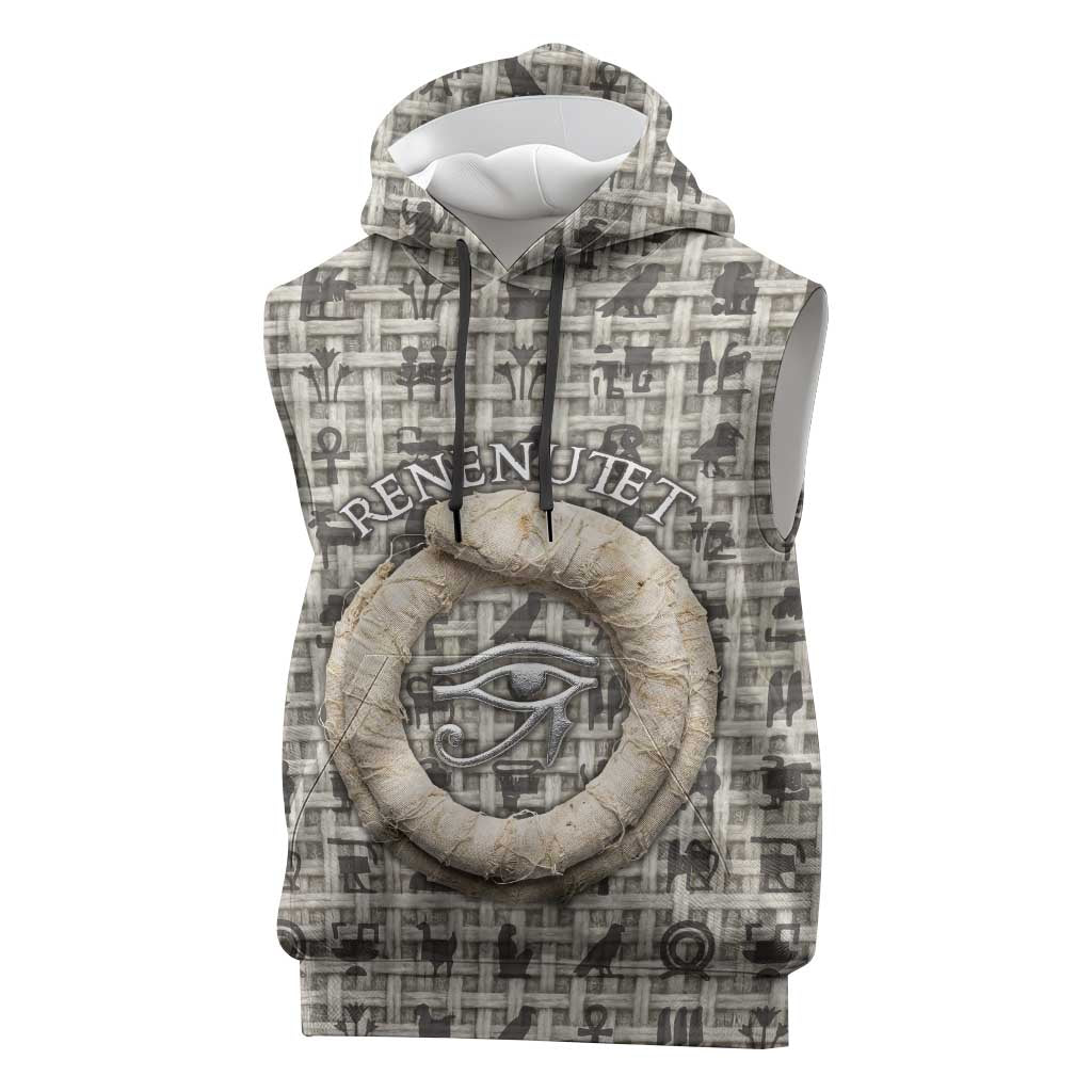 Renenutet Sleeveless Hoodie with Bread Ring and Eye of Horus in Egyptian Nourishment
