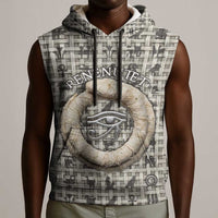 Renenutet Sleeveless Hoodie with Bread Ring and Eye of Horus in Egyptian Nourishment
